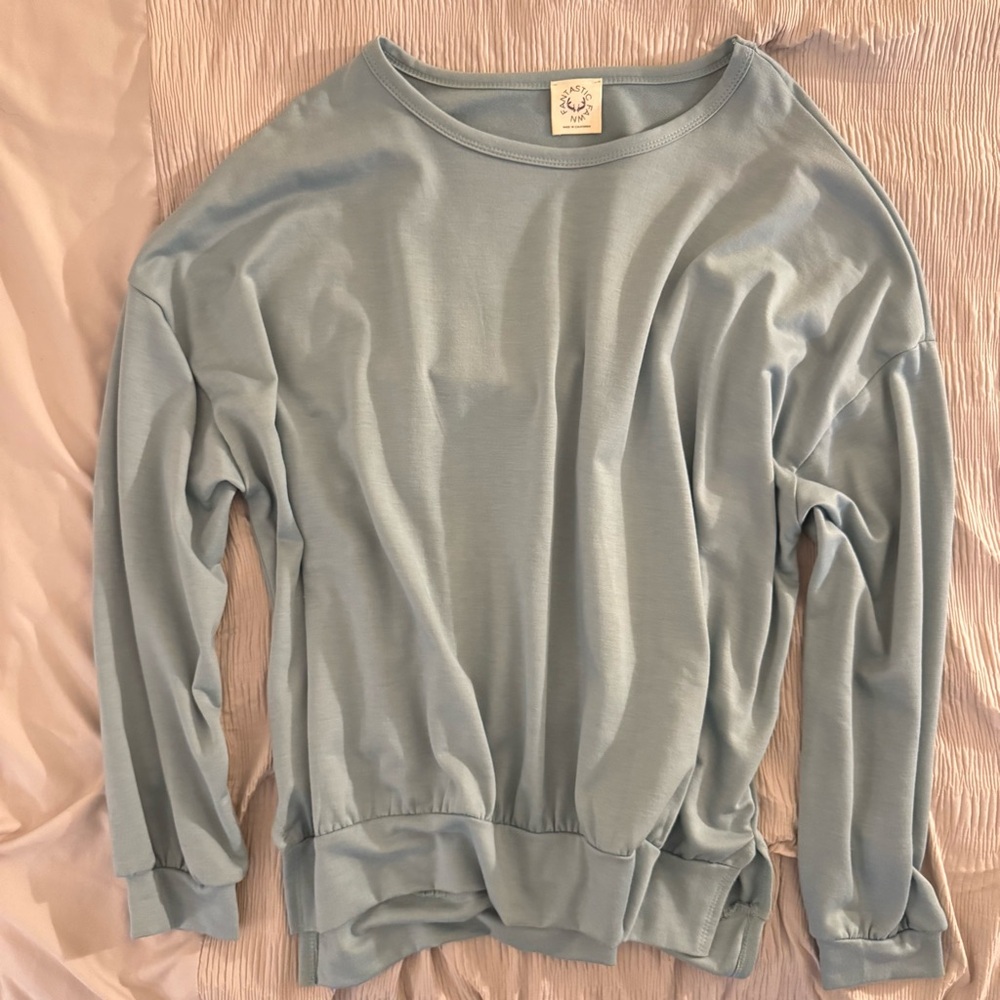 Fantastic Fawn Sky Blue Crew Neck Top